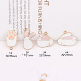 10pcs Rabbit Earring Material Bracelet Pendant Charms