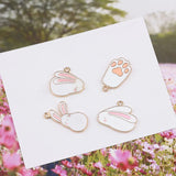 10pcs Rabbit Earring Material Bracelet Pendant Charms