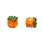 10pcs DIY Glass Bead Green Cabbage Straight Hole Earrings Pendant