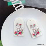 10pcs Animal Pendant Charms Acrylic Base for Necklace Earrings DIY Crafts