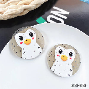 10pcs Cartoon Acrylic Duck Pendants Jewelry Making Findings Necklace Earrings