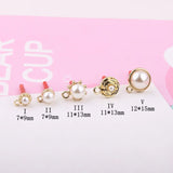 10pcs DIY Jewelry Alloy Pearl Geometric Earrings Charms