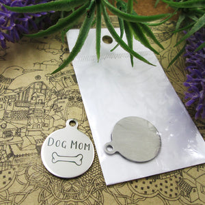 10pcs Dog Mom Bone v2 Stainless Steel Charms Pendant DIY Findings