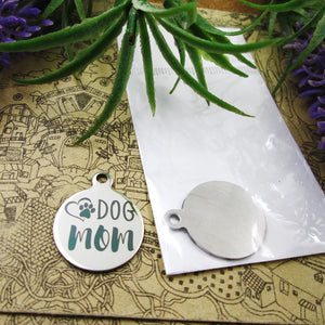 10pcs Dog Mom Stainless Steel Charms Pendant DIY Jewelry Findings