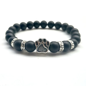10pcs Dog Paw 8MM Matted Stone Bracelets Bangle Healing Balance Yoga Bracelet