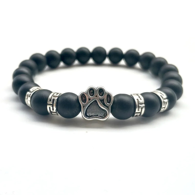 10pcs Dog Paw 8MM Matted Stone Bracelets Bangle Healing Balance Yoga Bracelet