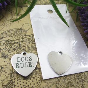10pcs Dogs Rule Stainless Steel Charms Pendant DIY Jewelry Findings