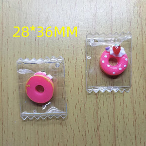 10pcs Donut Candy Charm Resin Transparent Bag Pendant DIY Jewelry
