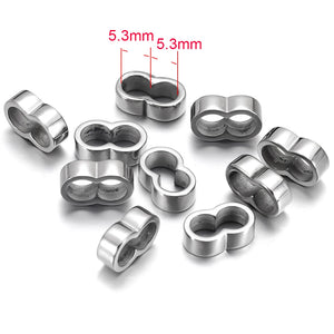 10pcs Double Hole Beads for 3mm-6mm Round Leather Bracelet DIY Jewelry Making