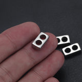 10pcs Double Hole Beads for 3mm-6mm Round Leather Bracelet DIY Jewelry Making