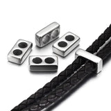 10pcs Double Hole Beads for 3mm-6mm Round Leather Bracelet DIY Jewelry Making