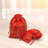 10pcs Retro Chinese Style Embroidery Jewelry Drawstring Bag