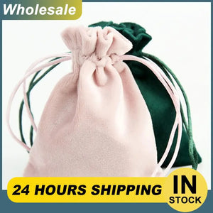 10pcs Drawstring Velvet Jewelry Bags Soft Flannel Earring Ring Bracelet Storage