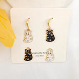 10pcs Cartoon Cat Drip Oil Alloy Charms for DIY Jewelry Making