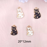 10pcs Cartoon Cat Drip Oil Alloy Charms for DIY Jewelry Making