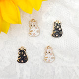 10pcs Cartoon Cat Drip Oil Alloy Charms for DIY Jewelry Making