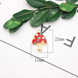 10pcs Mushroom Drip Oil Alloy Charms for DIY Earring Bracelet Keychain