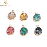 10pcs Druzy Resin Charms Jewelry Making Copper Edging DIY Necklace