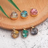 10pcs Druzy Resin Charms Jewelry Making Copper Edging DIY Necklace