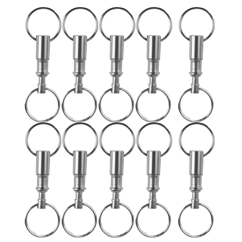 10pcs Dual Detachable Keychains Quick Release Pull-Apart Lock Holder