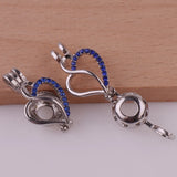 10pcs Sparkling Rhinestone Pearl Cage Locket Pendant Charms
