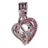 10pcs Sparkling Rhinestone Pearl Cage Locket Pendant Charms