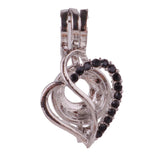 10pcs Sparkling Rhinestone Pearl Cage Locket Pendant Charms