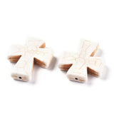 10pcs Synthetic Cross Beads for DIY Bracelet Jewelry 35x30x7mm Hole 1mm
