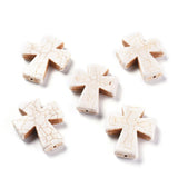 10pcs Synthetic Cross Beads for DIY Bracelet Jewelry 35x30x7mm Hole 1mm