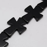 10pcs Synthetic Cross Beads for DIY Bracelet Jewelry 35x30x7mm Hole 1mm