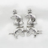 10pcs Eagle Head Pearl Cage Silver Plated Locket Pendants