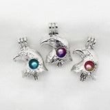 10pcs Eagle Head Pearl Cage Silver Plated Locket Pendants