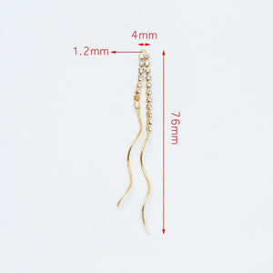 10pcs Earring Charms 76mm CZ Plated Chain Earwire Components
