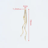 10pcs Earring Charms 76mm CZ Plated Chain Earwire Components
