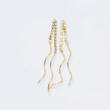 10pcs Earring Charms 76mm CZ Plated Chain Earwire Components
