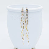 10pcs Earring Charms 76mm CZ Plated Chain Earwire Components