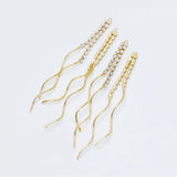 10pcs Earring Charms 76mm CZ Plated Chain Earwire Components
