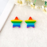 10pcs LGBT Rainbow Heart Star Earring Charms Resin DIY Accessories