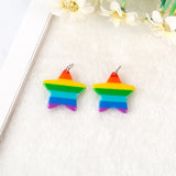 10pcs LGBT Rainbow Heart Star Earring Charms Resin DIY Accessories