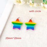 10pcs LGBT Rainbow Heart Star Earring Charms Resin DIY Accessories