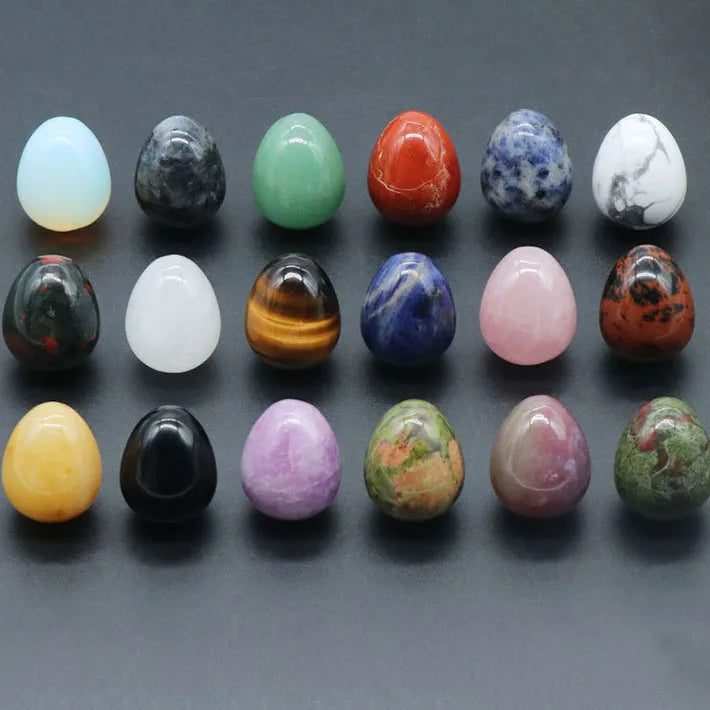 10pcs Easter Ornament 20MM Egg Statue Rose Quartz Healing Crystal Room Decor