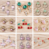 10pcs Crystal Charms Love Heart Animal Pendants DIY Jewelry