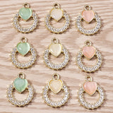 10pcs Crystal Charms Love Heart Animal Pendants DIY Jewelry