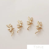 10pcs Elf Pendant Copper Electroplated DIY Ear Stud Pendant