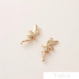 10pcs Elf Pendant Copper Electroplated DIY Ear Stud Pendant