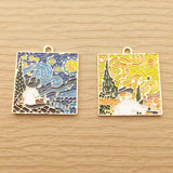10pcs Abstract Painting Charm for Jewelry Making Earring Pendant Necklace