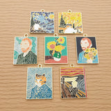 10pcs Abstract Painting Charm for Jewelry Making Earring Pendant Necklace