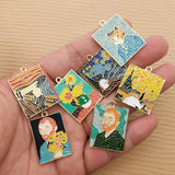 10pcs Abstract Painting Charm for Jewelry Making Earring Pendant Necklace