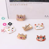 10pcs Enamel Cat Head Charms Bracelet Findings Women Girl Pendant