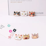 10pcs Enamel Cat Head Charms Bracelet Findings Women Girl Pendant